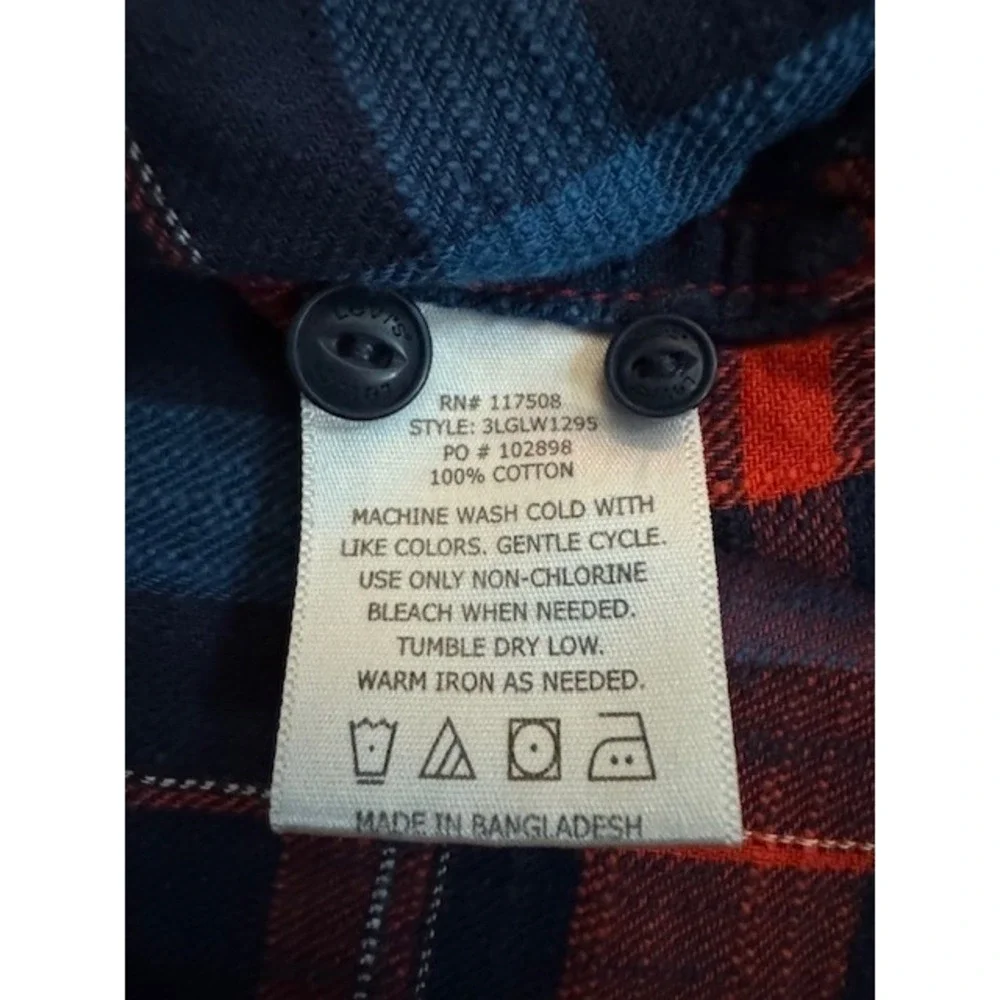 Levi's Shirt Plaid Flannel Long Sleeve Button Up Mens 2X‎